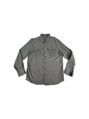 Ibex Button Up Shirt Size L Mens Brown Wool Blend Flannel Long Sleeve Outdoor